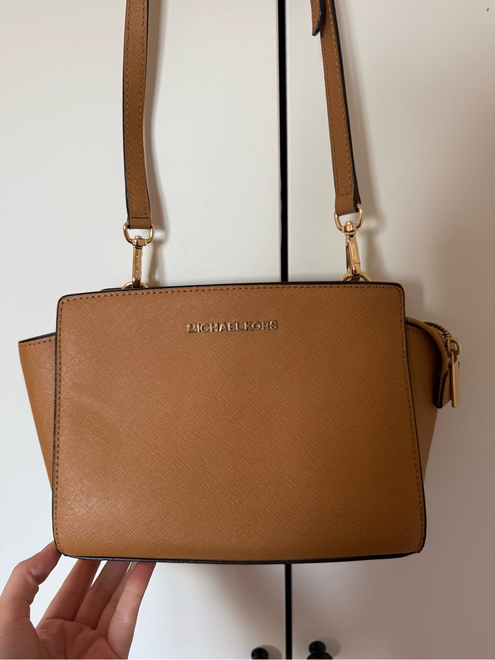 Michael Kors Cognac Saffiano Leather Crossbody Bag